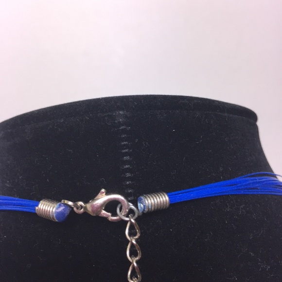 Multi Strand Sequins and Beads Necklace Blue - Picture 5 of 5